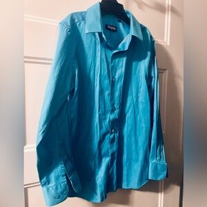 Boy’s Vibrant Blue Button-Up Shirt US 10y
